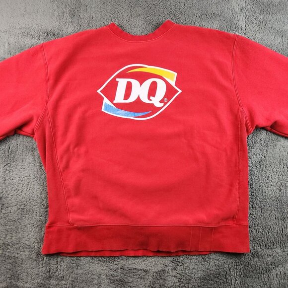 Dairy Queen DQ Classic Logo Sweatshirt Extra Large Employee Crew Work Sweater - Picture 10 of 11